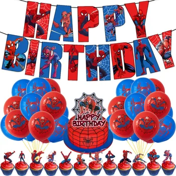 Disney Süper Kahraman Örümcek Adam Parti Balonlar Set Örümcek Adam Balon Erkek Kız Doğum Günü Partisi Süslemeleri Mutlu Doğum Günü bebek oyuncakları