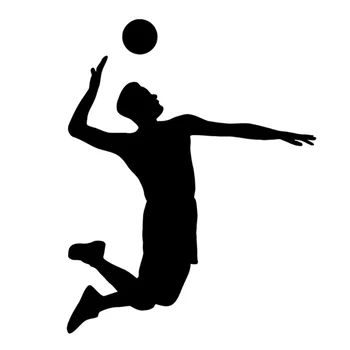 12.5 CM*15.8 CM İlginç Voleybol Spor Oyuncu Aşırı Atlama Topu Hit Siluet Dekor vinil Araba Sticker S9-1064