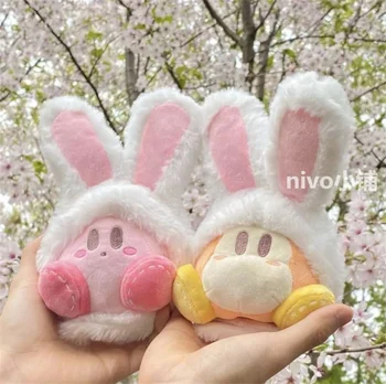Yıldız Kirby Karikatür pelüş çanta Kolye Sevimli Tavşan Kulaklar Bebek Anahtarlık Süslemeleri Schoolbag Animasyon Aksesuarları Kız Hediye