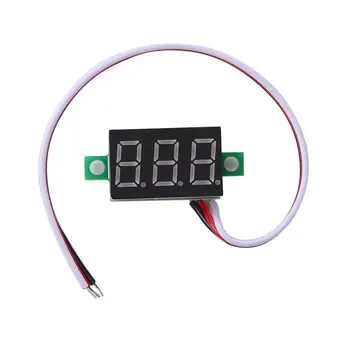 0.36 İnç DC 0-100V Mini Dijital Voltmetre Mavi / Kırmızı / Yeşil LED Ekran Modülü Volt Ölçer Paneli Voltaj Göstergesi 3 Teller