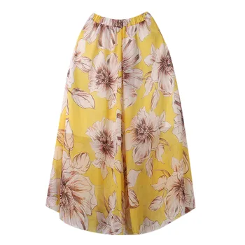 New Fashion Elegant Chiffon BOHO Womens Floral Jersey Gypsy Long Maxi Full Print Skirt Holiday Beach юбка летняя женская