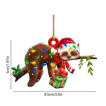Noel Hayvan Süslemeleri Süsler Noel Ağacı Kedi İnek Koyun Tembellik Kolye Tatil Parti Malzemeleri Noel Ev İçin