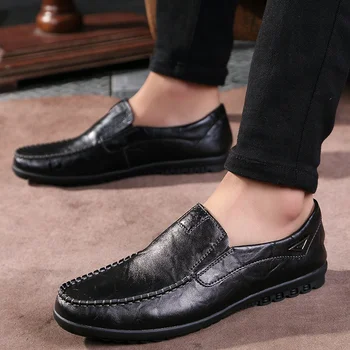 INAXANNA erkek Moda deri ayakkabı Basit Rahat Iş Tüm Maç Rahat Elbise Ayakkabı Yeni Lüks Marka Artı Boyutu 10
