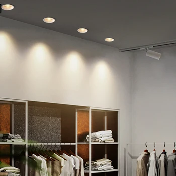 Saıyo parlama önleyici COB LED gömme Downlight LED tavan Lambası 7W / 12W AC85-265V petek LED spot odası ışıkları
