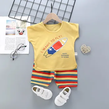 Yeni Bebek Erkek Giysileri Setleri Bebek Karikatür T-Shirt + Pantolon 2 Adet Set Toddler Kız Giysileri Rahat spor takımları Çocuk Giyim 18M-7Y