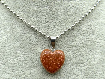 16MM Doğal Taş Kuvars kristal kaplan gözü Opal Charms Kalp şeklinde Kolye dıy Takı Yapımı için kolye tatlı kolye