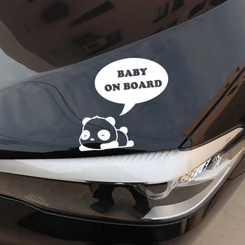 YJZT 15. 3X14. 3CM Uyku Panda Sevimli Karikatür Araba Sticker BEBEK Kişilik Çıkartma Aksesuarları C25-0295