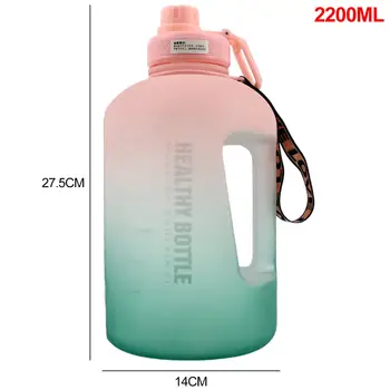 Dayanıklı Su Şişesi içme suyu şişesi Spor pipetli şişeler Spor su sürahisi Zaman Işaretleyici Koşu 74 oz