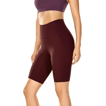 Yoga Tayt Egzersiz Kadın Pantolon 8 İnç Pantolon Elastik Cepler Bayan Yüksek Belli Atletik Yoga Egzersiz Koşu Biker