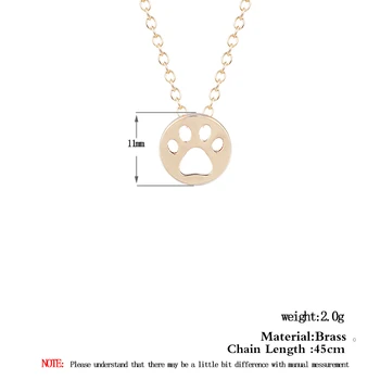 Chandler Altın Kaplama Sevimli Kedi Köpek Paw Ayak İzi Zincir Kolye ve Kolye Kadın Hediyeler İçin Hayvan Küçük Kore Aksesuar