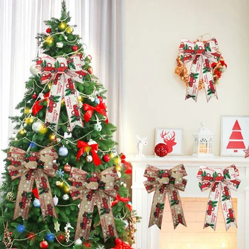 Noel Şerit Peri Noel Dekorasyon Noel Şerit Yaylar Hediye DIY Yay Şeritler Noel Ağacı Süsler Navidad Doğum Hediye