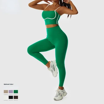 Kadınlar için spor Sutyen Seti Spor Dikişsiz bralette Yüksek Darbe Spor Sutyeni Yoga Spor Setleri Kadın İç Çamaşırı Push-up sütyen Spor