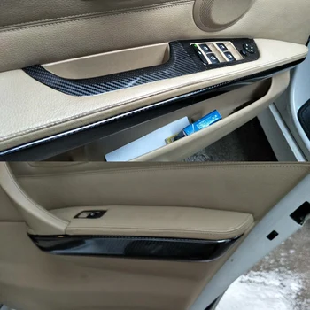 BMW 3 Serisi için E90 2005-2012 İç Merkezi Kontrol panelli kapı Kolu Karbon Fiber Etiketler Çıkartmaları Araba styling Aksesuar