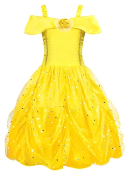 Disney Belle Prenses Elbise Cosplay Kız Çocuklar Parti Güzellik ve Beast Fantezi Elbise Çocuk Parti Doğum Günü Düğün Cadılar Bayramı