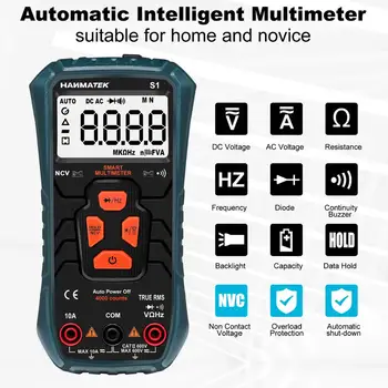 HANMATEK Yüksek Hassasiyetli Dijital Multimetre S1 Otomatik Akıllı MultimeterHousehold Elektrikçi Multimetre