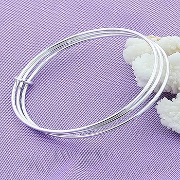 DOTEFFIL 925 Ayar Gümüş Üç Daire Bileklik Bileklik Kadın Düğün Nişan Moda Charm Parti Takı
