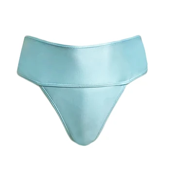 XCKNY ipeksi pürüzsüz yağ glossyT şeklinde pantolon seksi parlak pantolon bikini yüksek bölünmüş seksi spor yüzmek pantolon dip külot