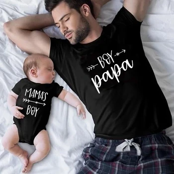 Komik Baba Anne ve Oğul Aile Eşleştirme Giyim Aile Bak Yaz Tişörtleri Papa Mama Küçük Çocuk Çocuk Gömlek Bebek Bodysuits Tops