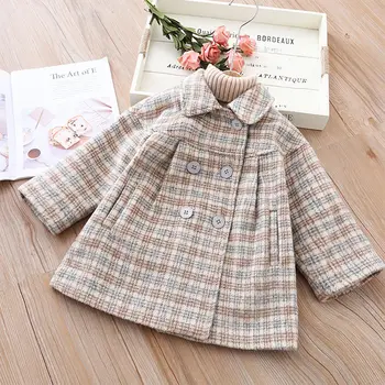 Bebek Kız Sonbahar Giysileri Kış çocuk ceketi Kızlar Yün Ceket Kore Giyim