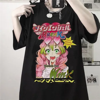 Kadın T-shirt Japon Manga Baskı erkek tişört Kadın Kısa Kollu Komik Unisex Kısa Kollu Harajuku Üstleri Tee