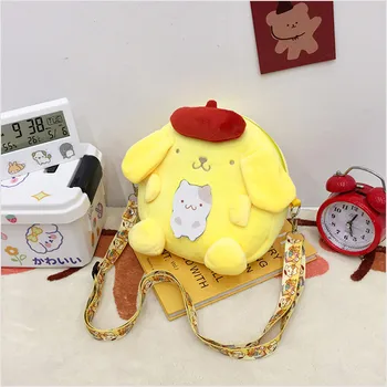 Kawaii Cinnamoroll Sanrio pelüş çanta Benim Melody Kuromi Peluş Sırt Çantası Purin Köpek Anime Dolması Sırt Çantaları Yumuşak Oyuncak Kızlar için Hediyeler