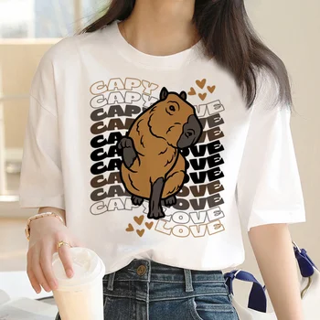 Capybara t-shirt erkekler beyaz t shirt japon animesi 2022 streetwear en tees t shirt beyaz t shirt estetik