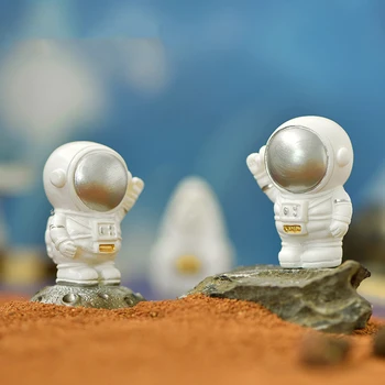 Yeni Mini Astronot Heykeli Roket / Spaceman / Uzay Aracı Reçine Mikro Peyzaj Dekor Uzay Temalı Süs Balık Tankı Bonsai