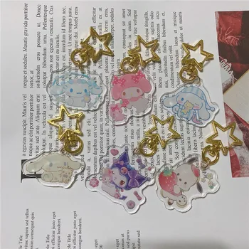 3Cm Sanrios Kawaii Hello Kittys Kuromi Cinnamoroll Benim Melodi Karikatür Kolye okul çantası Süsleme Sevimli Anahtarlık