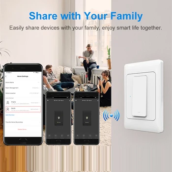 Tuya WiFi Akıllı ışık anahtarı Kablosuz Basma Düğmesi Anahtarları 100-240V 1/2/3 Gang Lamba Kontrol Destek Zamanlama Alexa Google Ev