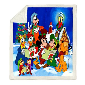 Disney Noel Ağacı Mickey Minnie Goofy Serisi Karikatür Tasarım Rahat Yumuşak Battaniye Çocuklar Hediye Seyahat Parti Süslemeleri