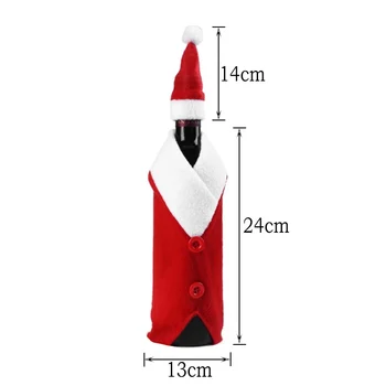 Noel şarap şişesi dekor Seti Noel Baba Kardan Adam Geyik Kapak Elbise Mutfak Dekorasyon İçin Yeni Yıl Noel Yemeği Parti Hediyeler