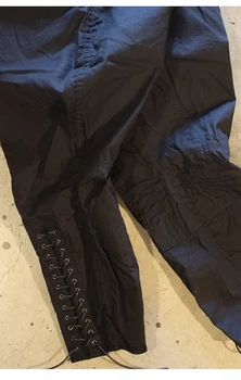 Siyah Jodhpurs Pantolon Buzağı uzunluğu Pantolon Binicilik Ordu Memuru At Binme Jodhpurs dökümlü pantolon Steampunk Retro pangts