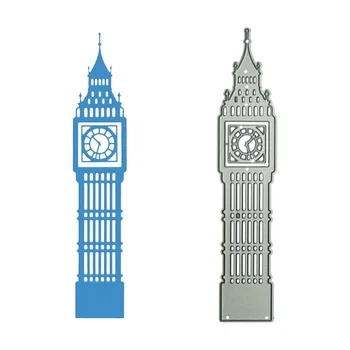 İNGILTERE Landmark Londra Big Ben Saat Kulesi Metal Kesme Die Scrapbooking DIY Fotoğraf Albümü Clipart Dekorasyon Kağıt Kesici Stencil