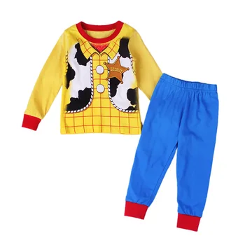 2022 Çocuk Pijama Seti Oyuncak Hikayesi Yeni çocuk İlkbahar ve Sonbahar Giyim Erkek Pamuk Karikatür Uzun Kollu Tişört
