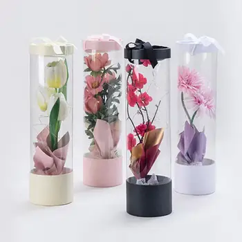 Buket Çiçek Kutusu Anti-deforme Silindir Çiçek Hediye Kutusu El Çiçekçi Buket için Çiçek Kutusu Açık Ambalaj Kutusu
