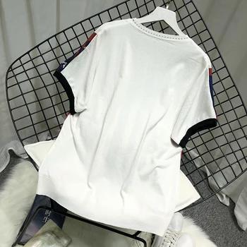 2021 Kadın Batwing Kollu T Shirt Bayan Gevşek Vintage Baskı T Shirt Anne Kısa Kollu Örme Üstleri