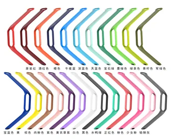Moda Xiaomi Mi Band İçin 5 Yedek Kayış Spor Silikon Kayış M5 Bileklik Bilezik İki Tonlu Yedek Kayış 25 renk