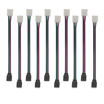 5 Adet RGB 15cm 4 pin 5050 3528 LED şerit ışık konnektörleri şerit güç adaptörü 4 İletken 10mm geniş konnektör