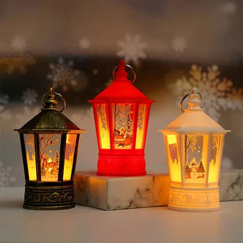 Noel dekorasyon ledi Mumlar dekoratif noel Baba Asılı LED Fener Lamba Süsler Sahne Noel Süslemeleri Ev için