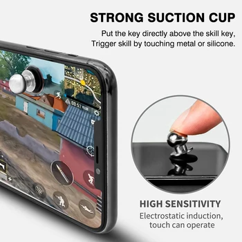 Yuvarlak Oyun Joystick Cep Telefonu Rocker Tablet Android İphone Metal Düğme Denetleyici Kolay Tavuk Yemeği Vantuz İle