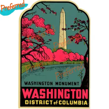 Washington DC ABD Araba Sticker Bagaj Etiketi Seyahat Çantası Motosiklet ve Kask Araba Tampon Pencere Dizüstü Camper Vinil Çıkartması