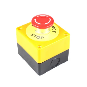 1 ADET Plastik Kabuk Kırmızı Işareti basmalı düğme anahtarı DPST Mantar Acil Durdurma Düğmesi AC 660 V 10A NO + NC LAY37-11ZS