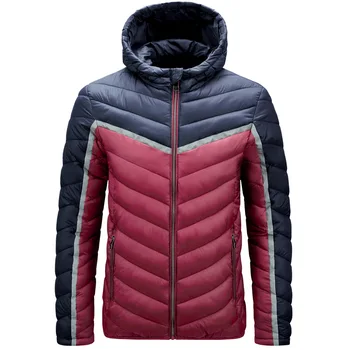 Ultralight Kış Aşağı Ceket Erkek Moda Sıcak Tüy Kapşonlu Palto Renk Eşleştirme 2020 Yeni Erkek Giyim Boyutu M-4XL