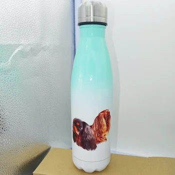 Özelleştirmek su şişesi Çift katmanlı termos metal şişe soğuk tutmak sıcak su baskı renkli resim DIY kişiselleştirilmiş görüntü