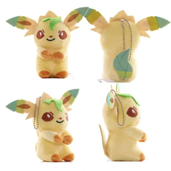 11-14cm Pokemon Pikachu Psyduck Bulbasaur Eevee peluş oyuncaklar Dolması Peluş Bebek Anahtarlık Okul Çantası Kolye Çocuk Hayranları Hediye