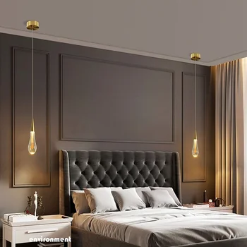 Iskandinav LED kolye ışıkları Damla şekli avize asılı lamba iç mekan aydınlatması ev dekor yatak odası oturma odası merdiven dekorasyon
