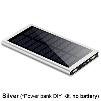 1 Adet 7566121 Güneş Enerjisi Bankası Kılıf Powerbank Kapak Boş DIY Güç Bankası Kutusu Çift USB Kiti Şarj El Feneri