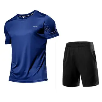 Çok renkli Kuru Hızlı Kısa Kollu İnce Spor T Shirt Spor Formaları Spor Gömlek Eğitmen koşu tişörtü Nefes Spor Erkekler