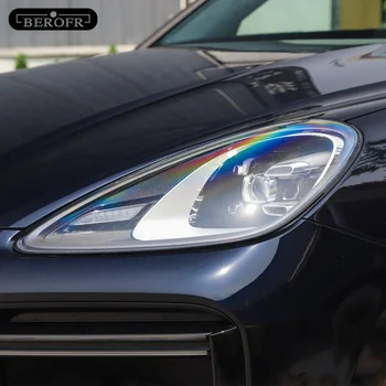 Araba Far Koruma Tonu Filmi Duman Siyah Şeffaf TPU Koruyucu Sticker Porsche Cayenne İçin 2020 21 22 2011-Üzerinde 958