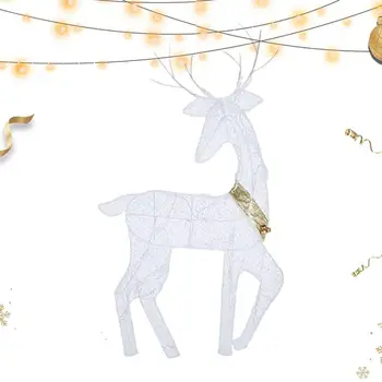Açık ışıklı Noel geyiği / Noel Light up geyik aile geyik ve Açık Kahverengi süslemeleri / Noel geyik bahçe ışıkları kazık ile